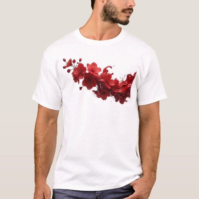 T-shirt Dessin de FLEUR ABSTRAITE captivant (Devant)