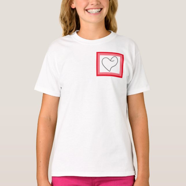 T-shirt Dessin de forme de cœur élégant (Devant)