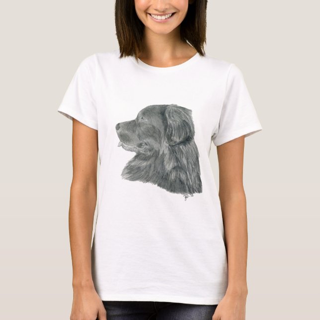 T-shirt Dessin de graphite de Newfie (Devant)