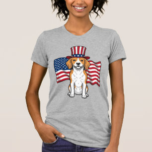 T-shirt Dessin de gravure vintage de drapeau de chien Beag