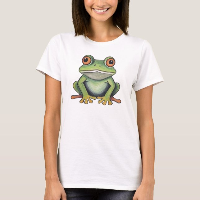 T-shirt Dessin de grenouille au crayon de couleur (Devant)