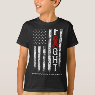 T-shirt Dessin de guerrier de l'amylose drapeau américain
