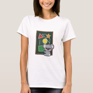 T-shirt Dessin de koala gris mignon faisant des formes géo