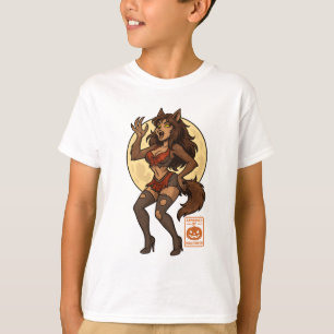T-shirt Dessin de la fille Werewolf