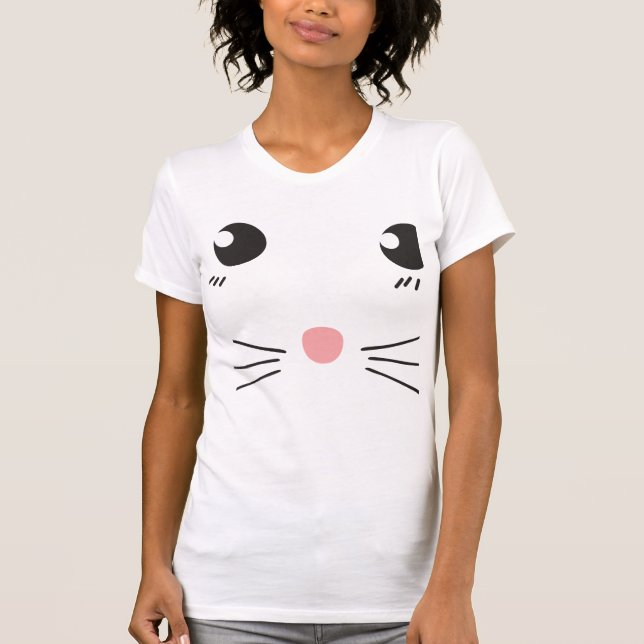 T-shirt Dessin de la ligne de face du chat (Devant)