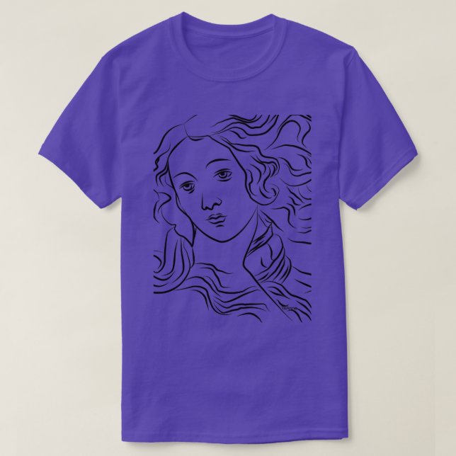 T-shirt Dessin de la ligne de naissance de Vénus (Design devant)