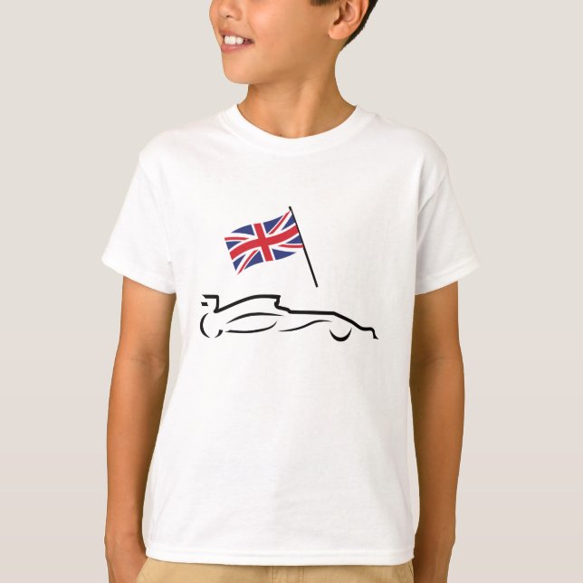 T-shirt Dessin de la ligne de voiture de course avec drape (Devant)