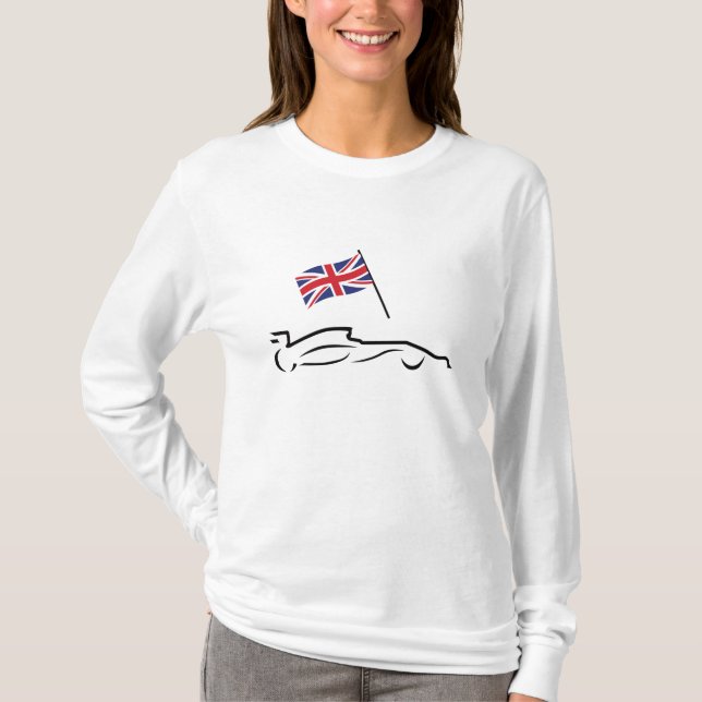 T-shirt Dessin de la ligne de voiture de course avec drape (Devant)