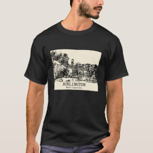 T-shirt Dessin de la rue ancienne de Burlington North Caro