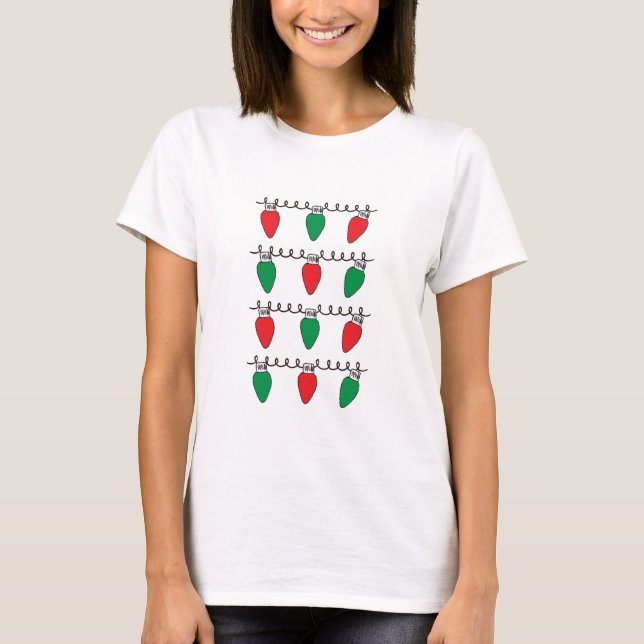 T-shirt Dessin de l'ampoule de Noël (Devant)