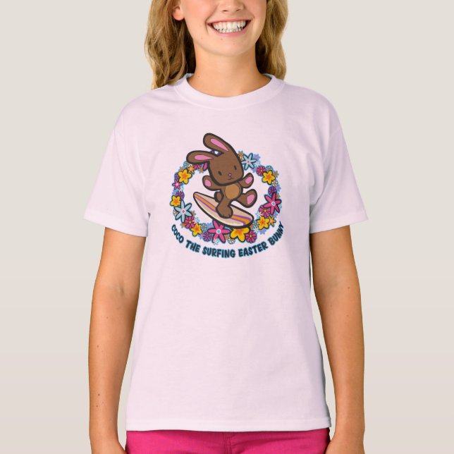 T-shirt Dessin de lapin de Pâques au chocolat hawaïen (Devant)