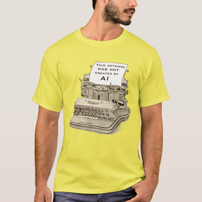 T-shirt Dessin de machine à écrire vintage (Devant)