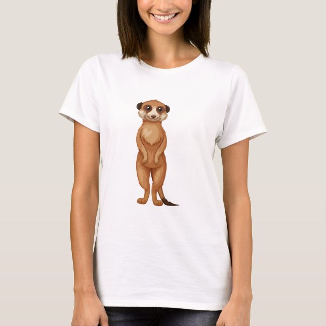 T-shirt Dessin de Meerkat (Devant)