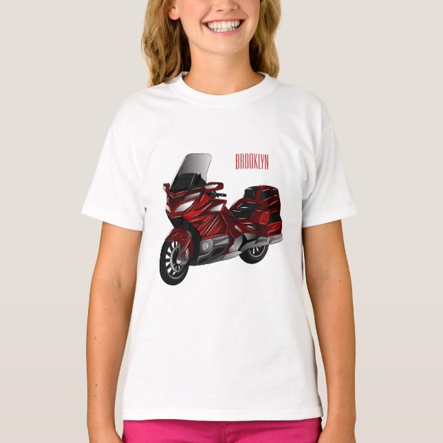 T-shirt Dessin de moto de tourisme (Devant)