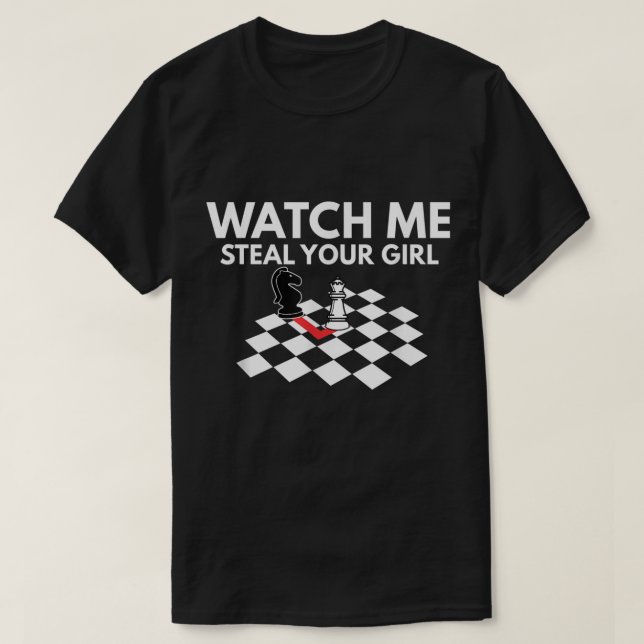 T-shirt Dessin de mouvement de cavalier d'échecs drôle qui (Design devant)