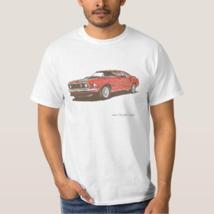 T-shirt Dessin de mustang de 1969 mach I dans les points !