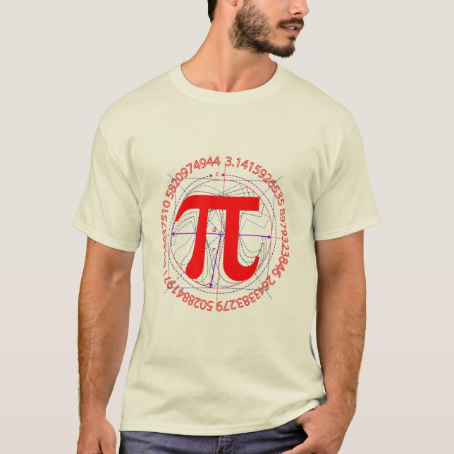T-shirt Dessin de nombre de pi (Devant)