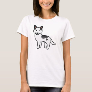 T-shirt Dessin de Piebald noir Chien sibérien Husky