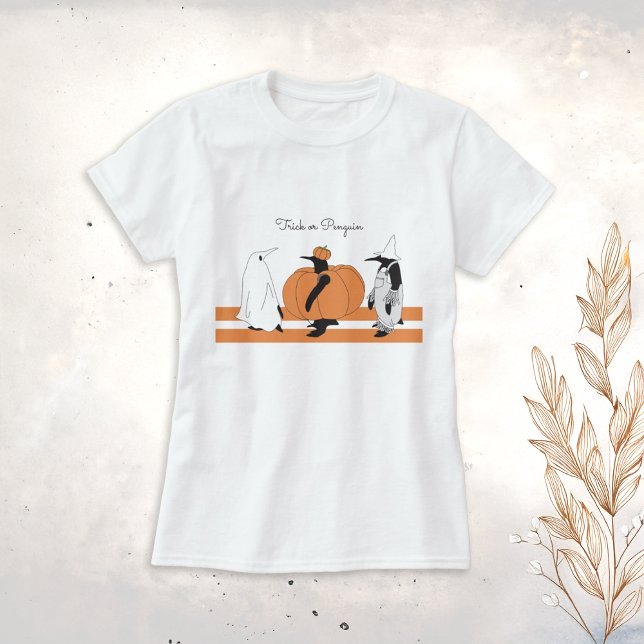 T-shirt Dessin de Pingouin citrouille Drôle Halloween (Créateur téléchargé)