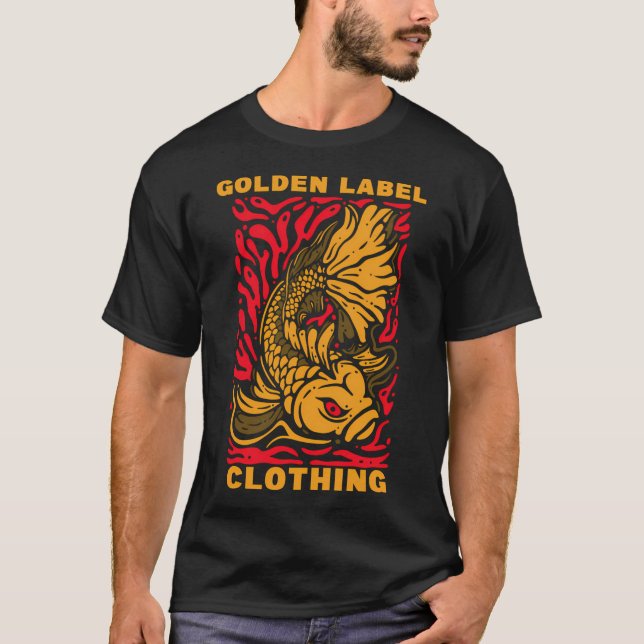 T-shirt dessin de poisson doré (Devant)