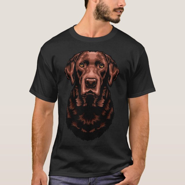 T-shirt Dessin de portrait du Labrador Retriever (Devant)