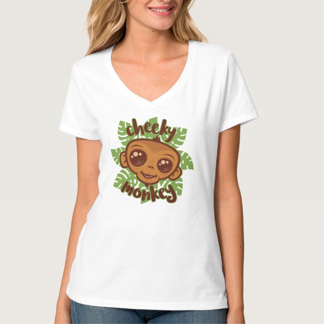 T-shirt Dessin de primate de singe mignon (Devant)