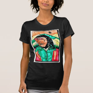 T-shirt Dessin de profil effrayant