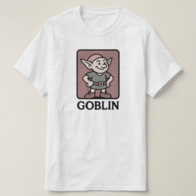 T-shirt Dessin de Retro Goblin | BKANC SEULEMENT (Design devant)