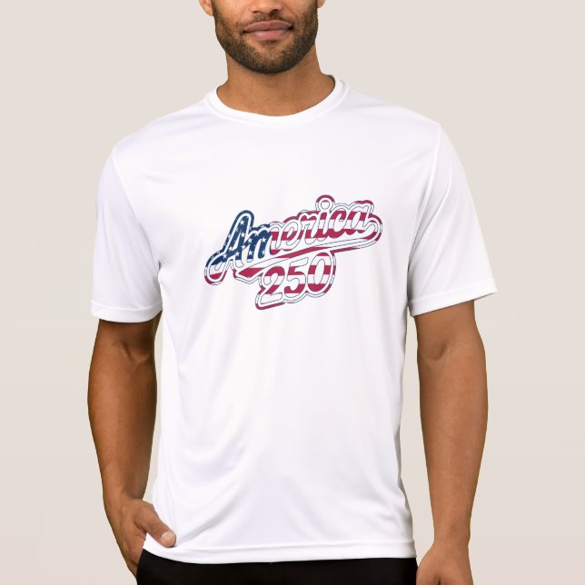 T-shirt Dessin de script de drapeau Semiquincentennial Ame (Devant)