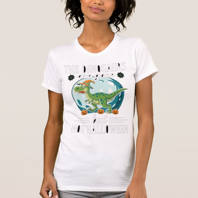 T-shirt Dessin de sorcière d'Halloween de dinosaure drôle (Devant)