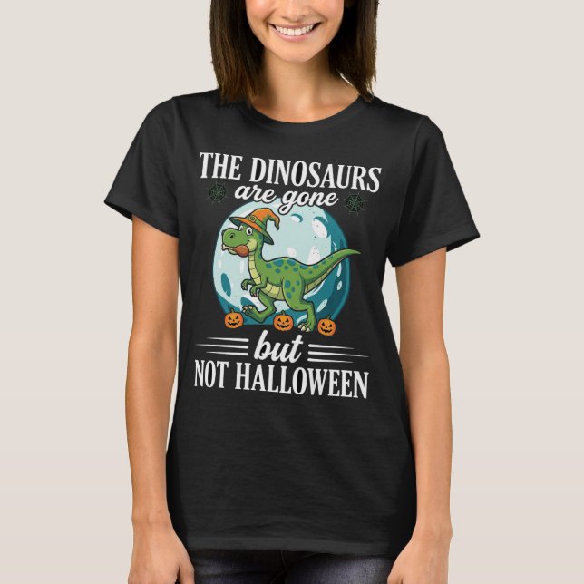 T-shirt Dessin de sorcière d'Halloween de dinosaure drôle (Devant)