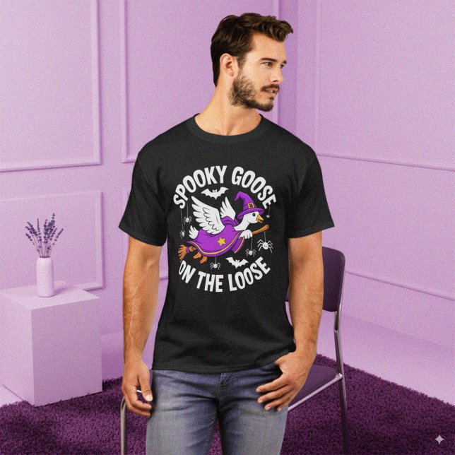 T-shirt Dessin de sorcière d'oie violette joueuse (Créateur téléchargé)