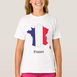 T-shirt Dessin de souvenir de drapeau de la France sur une