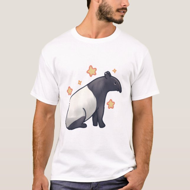 T-shirt Dessin de Tapir malaisien mignon (Devant)
