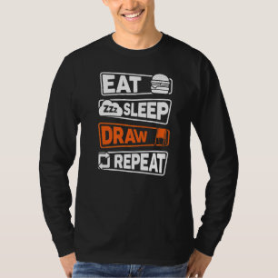 T-shirt Dessin de veille à manger Répétition