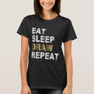 T-shirt Dessin de veille à manger Répétition