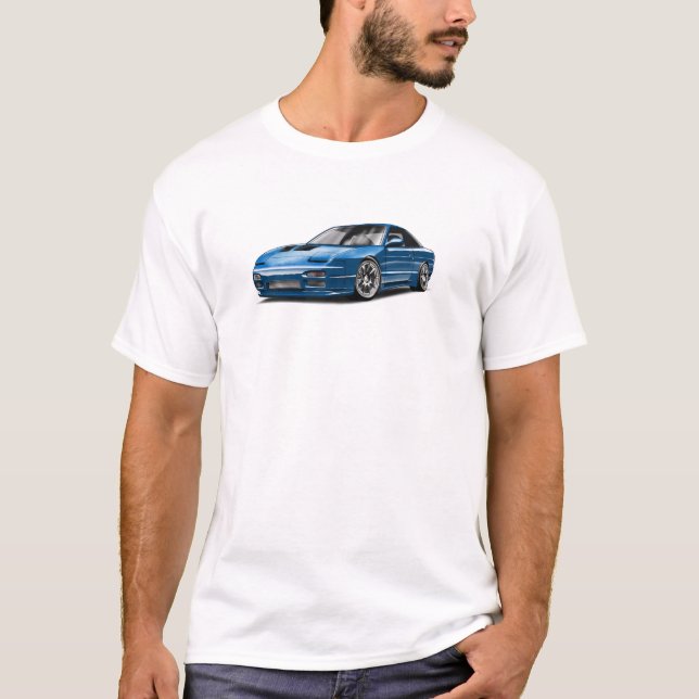 T-shirt dessin de voiture bleue 240sx  (Devant)