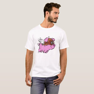T-shirt Dessin de vol de cochon rose choisir la couleur a