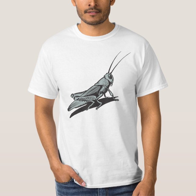 T-shirt Dessin d'écorce de sauterelle noire (Devant)