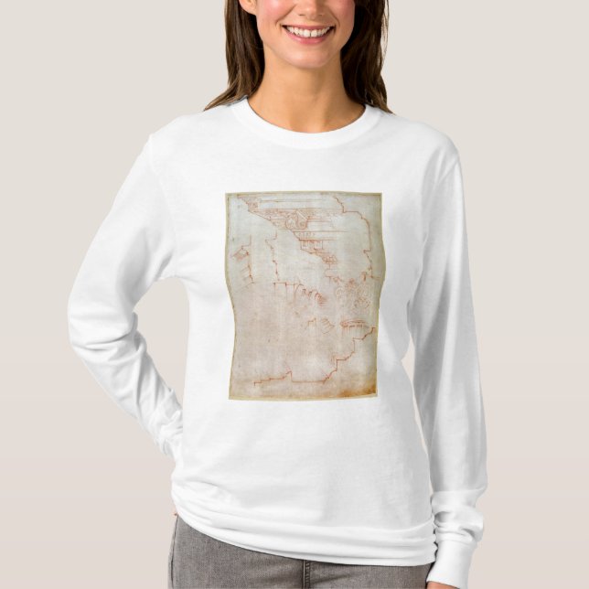 T-shirt Dessin des détails architecturaux (Devant)