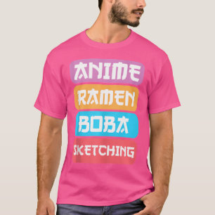 T-shirt Dessin d'esquisse - Anime Ramen Boba