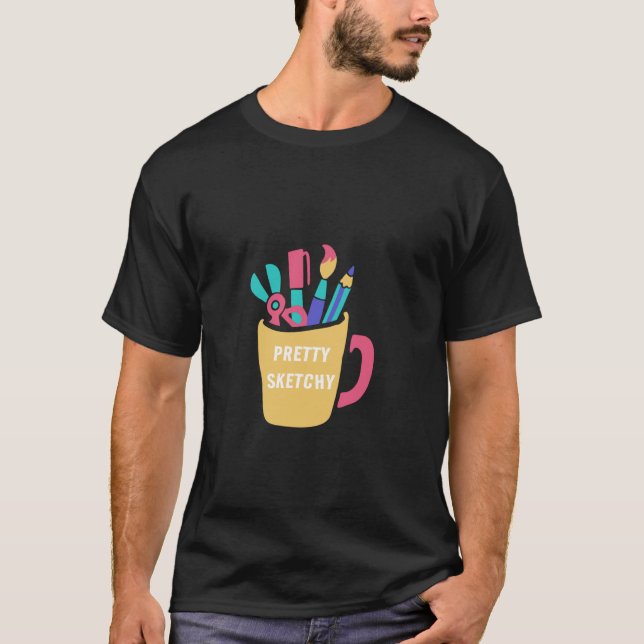 T-shirt Dessin d'esquisse - Plutôt mince (Devant)