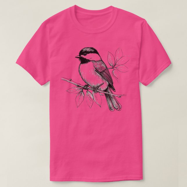 T-shirt Dessin d'oiseau-pousse (Design devant)