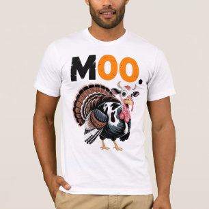 T-shirt Dessin drôle de dinde de Thanksgiving en vache