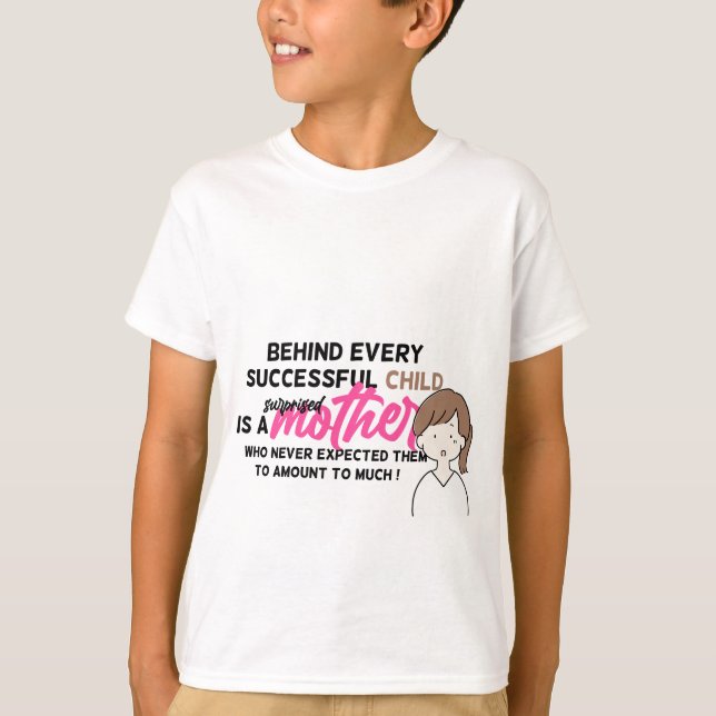 T-SHIRT DESSIN DRÔLE D'ENFANT ET DE MÈRE (Devant)