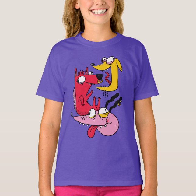 T-shirt Dessin Drôles de Chiens Fous (Devant)