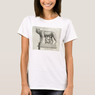 T-shirt Dessin du bronze d'Etruscan du suc de -loup