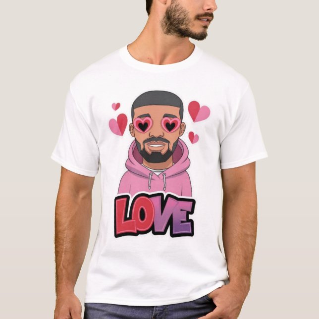 T-shirt Dessin du coeur des yeux de Valentine (Devant)