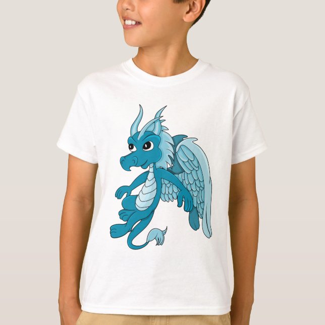 T-shirt Dessin du Dragon Bleu (Devant)