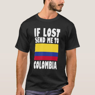 T-shirt Dessin du drapeau de Colombie Si perdu envoyez-mo